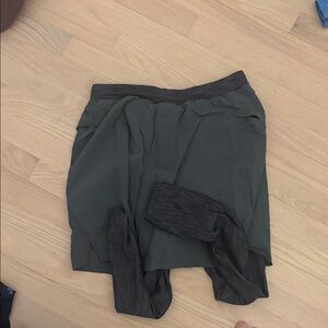 Lululemon Lab running thermal tights with shorts
